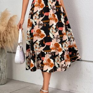 Ladies’ Printed A-list Casual Skirt – Summer Lightweight Polyester, Machine Washable