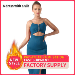 Halter Neck Sleeveless Split Maxi Dress – Solid Color Summer Elegance | Quitse