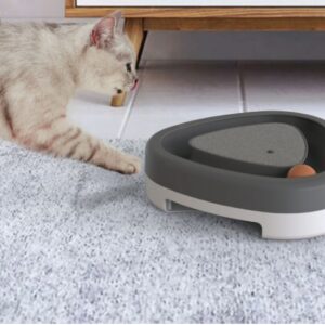 Interactive Cat Toy with Scratcher – Electric Triangle Turntable