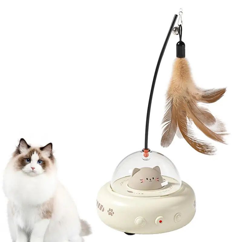 Electric Interactive Cat Toy with feather teaser