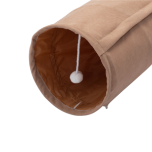 Collapsible Cat Tunnel Bed for indoor cats with hanging toys