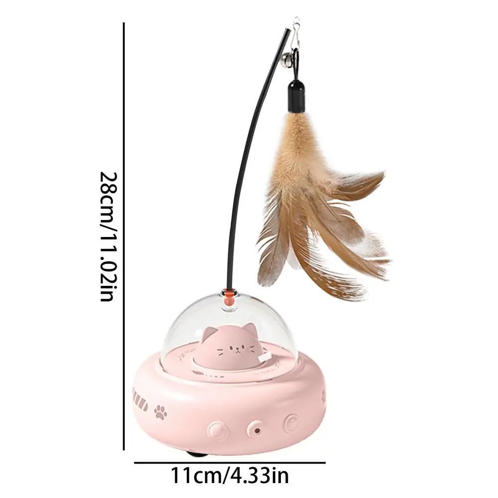 Electric Interactive Cat Toy with feather teaser