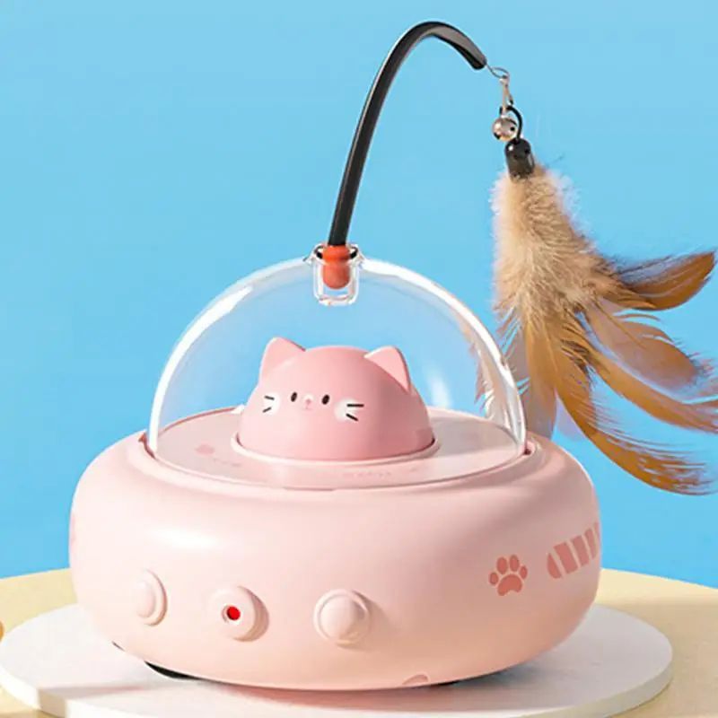 Electric Interactive Cat Toy with feather teaser