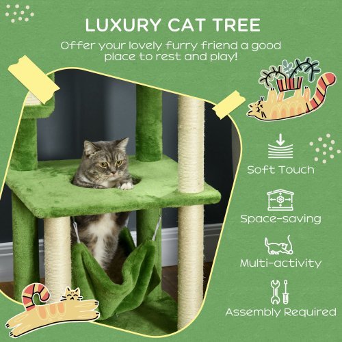 Cat Tree with Hammock green model