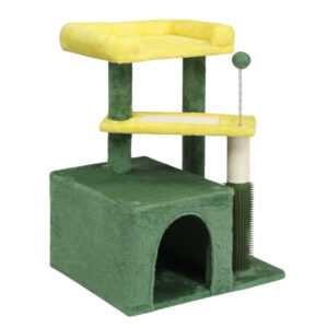 multi-level cat tree with condo and scratching post