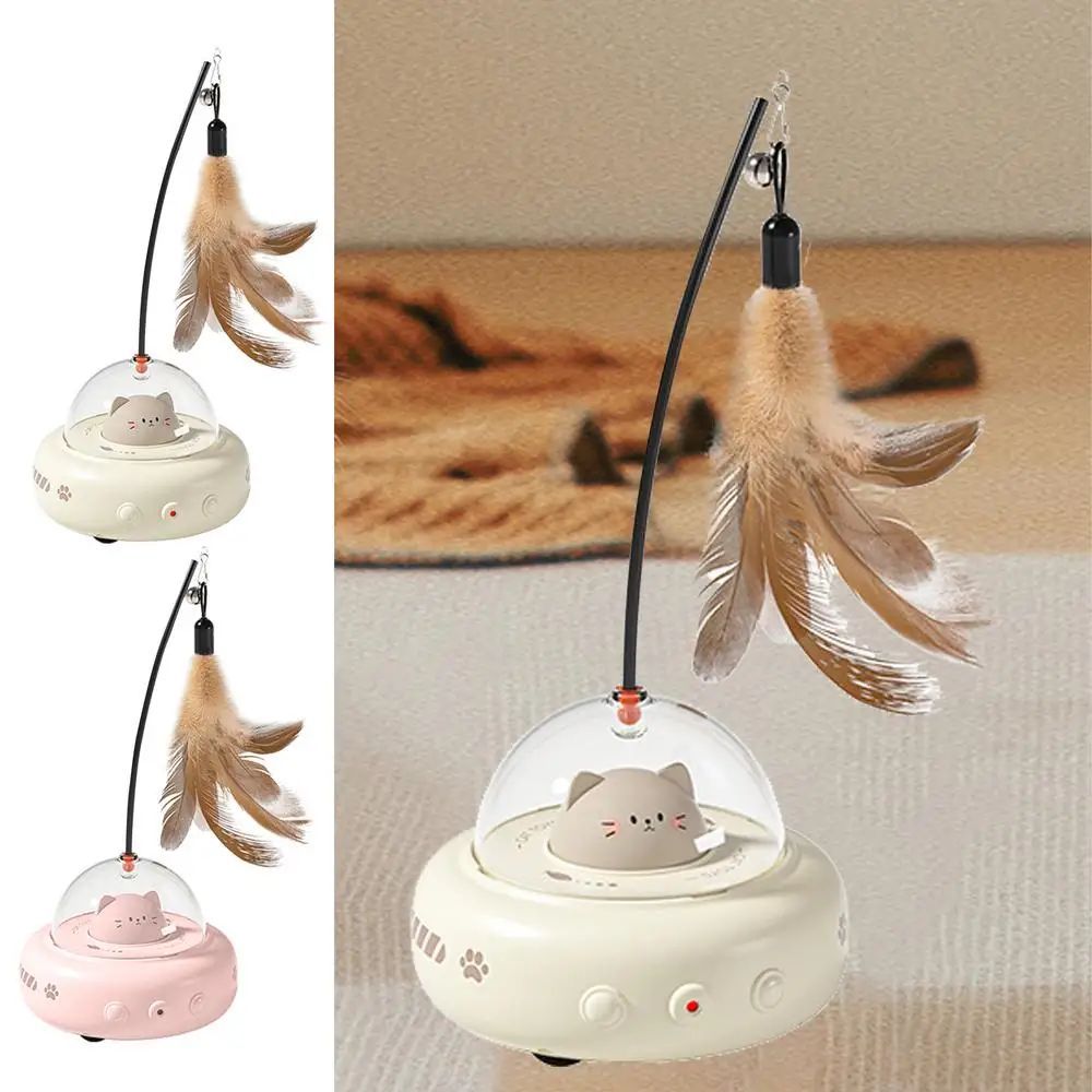 Electric Interactive Cat Toy with feather teaser