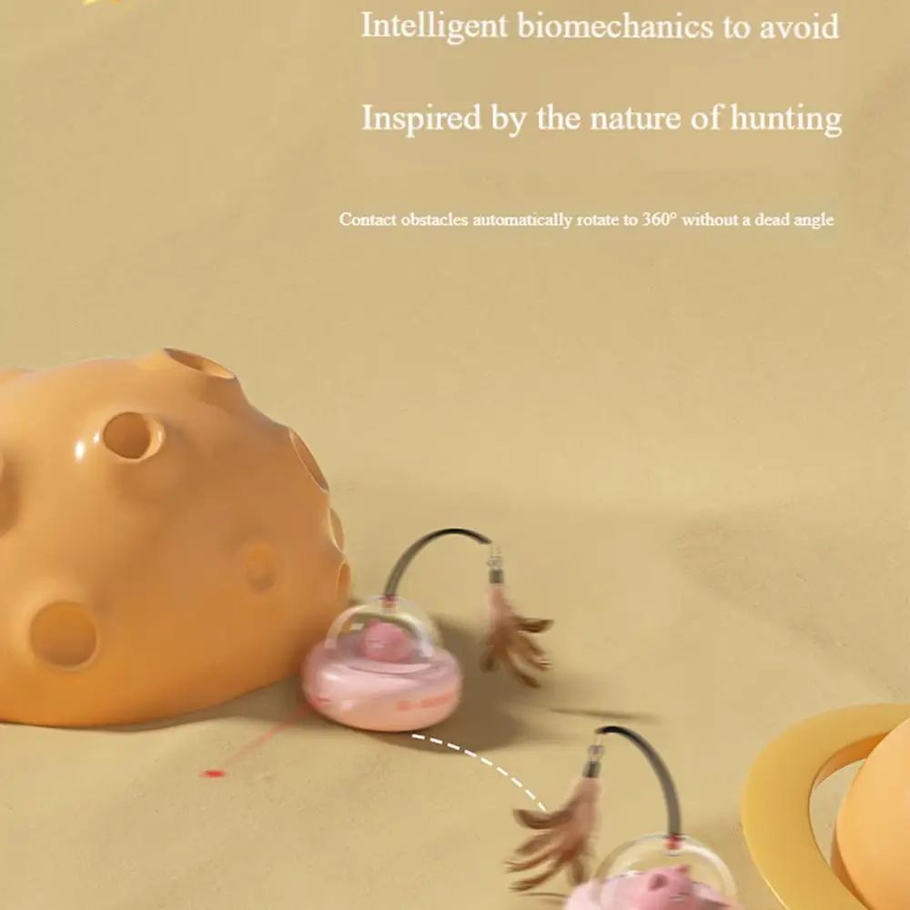 Electric Interactive Cat Toy with feather teaser