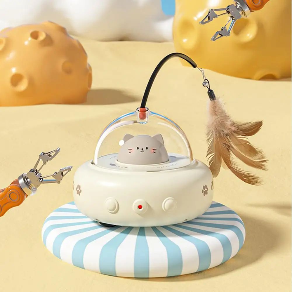 Electric Interactive Cat Toy with feather teaser