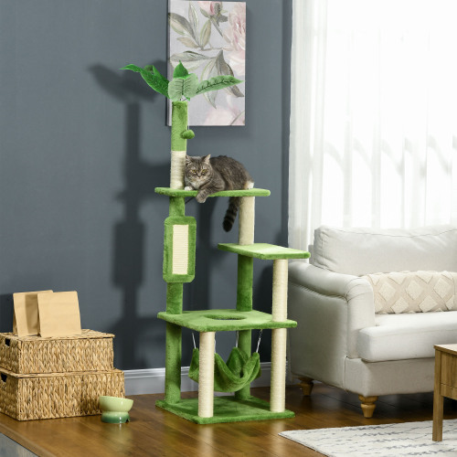 Cat Tree with Hammock green model