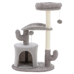 33 Inch Small Cat Tree with curved middle bed