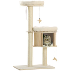 PawHut 3-Level Cat Tree multi-level indoor cat activity tower